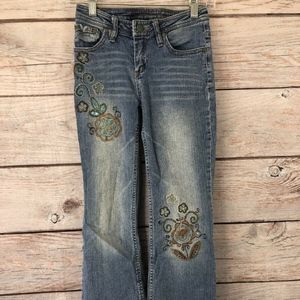 SQUEEZE Jeans Embroidered Sequins Stretch Girl